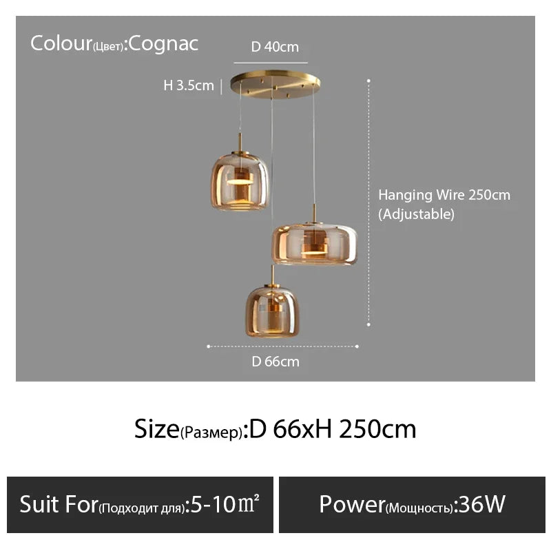 Nordic Glass Restaurant Pendant Lamp Simple Bar Hanging Lamp Dining Room Table  Ceiling Light