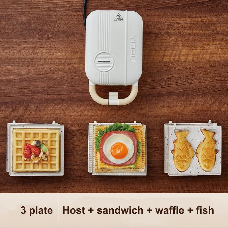 600W Electric Sandwich Machine Waffle Maker Home Toaster Multifunctional Breakfast Machine Takoyaki Pancake Donut Toast Press