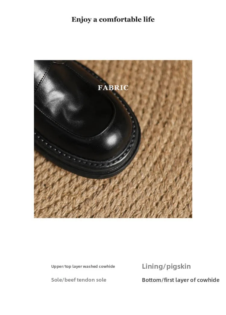 Dress Shoes Women Loafers Cow Leather Sheepskin Rubber Formal Business Suit Ladies 2025 Spring Autumn Handmade