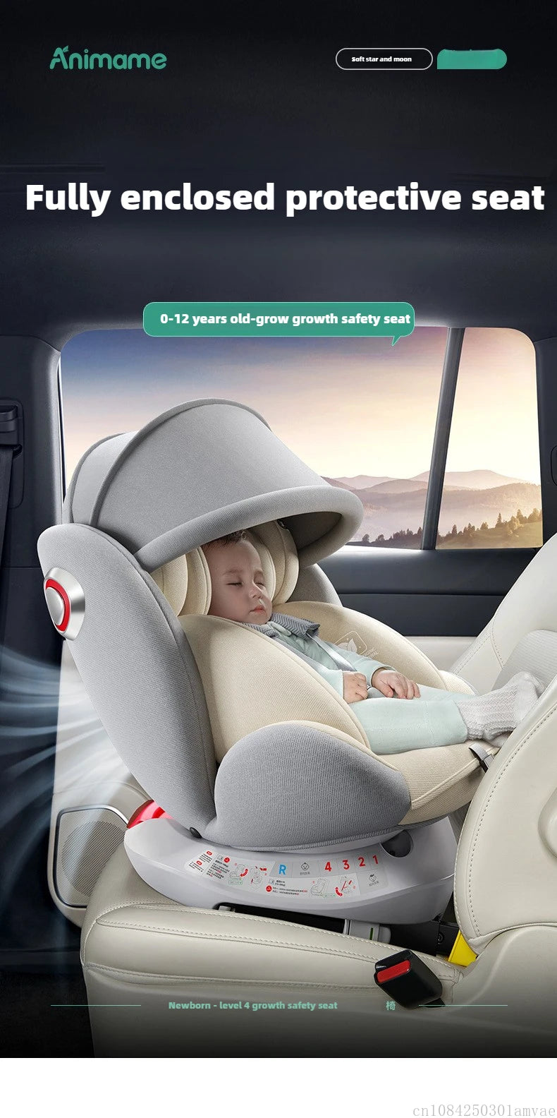 Universal 360° rotation Child Car Safety Seats baby car seat sit chair for 0-12 years old ISOFIX steel interface for newborn