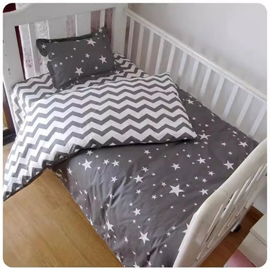 Without Filling 3Pcs Baby Nursery Crib Bedding Set Duvet Pillow Covers Cotton Sheet Include Duvet Cover Pillowcase Sheet