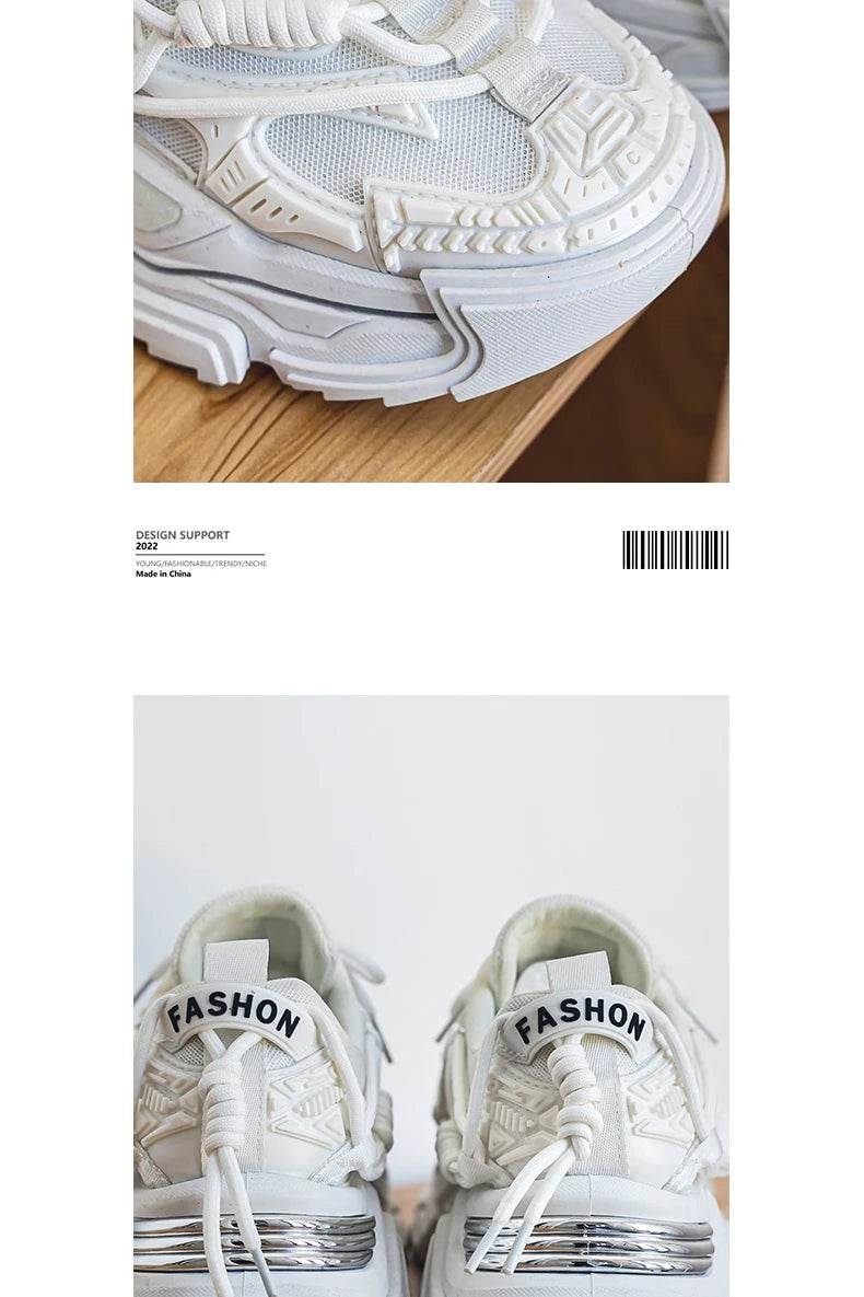 Platform Men Shoes Fashion Clunky Sneakers Men Casual Shoes Breathable Sports Dad Shoes Male Fitness Footwear 2023 - AIAZ