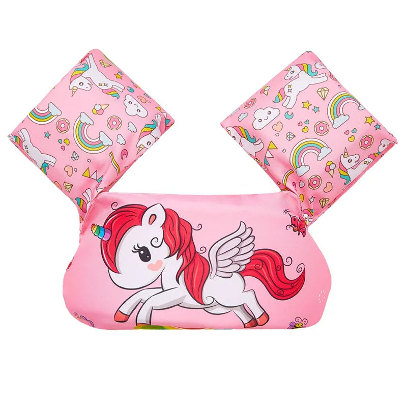 Baby Float Cartoon Arm Sleeve Swimsuit Foam Safety Adjustable Life Jacket Swimming Training Floating Pool Float Swimming Ring