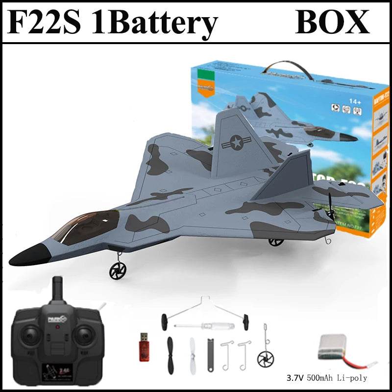 2024 New F22S 2.4G 4CH 3D6G RC Airplane Raptor F22 Warplane WLtoys A180 Upgrade Version LED Light With Gyroscope Out Door Toys - AIAZ
