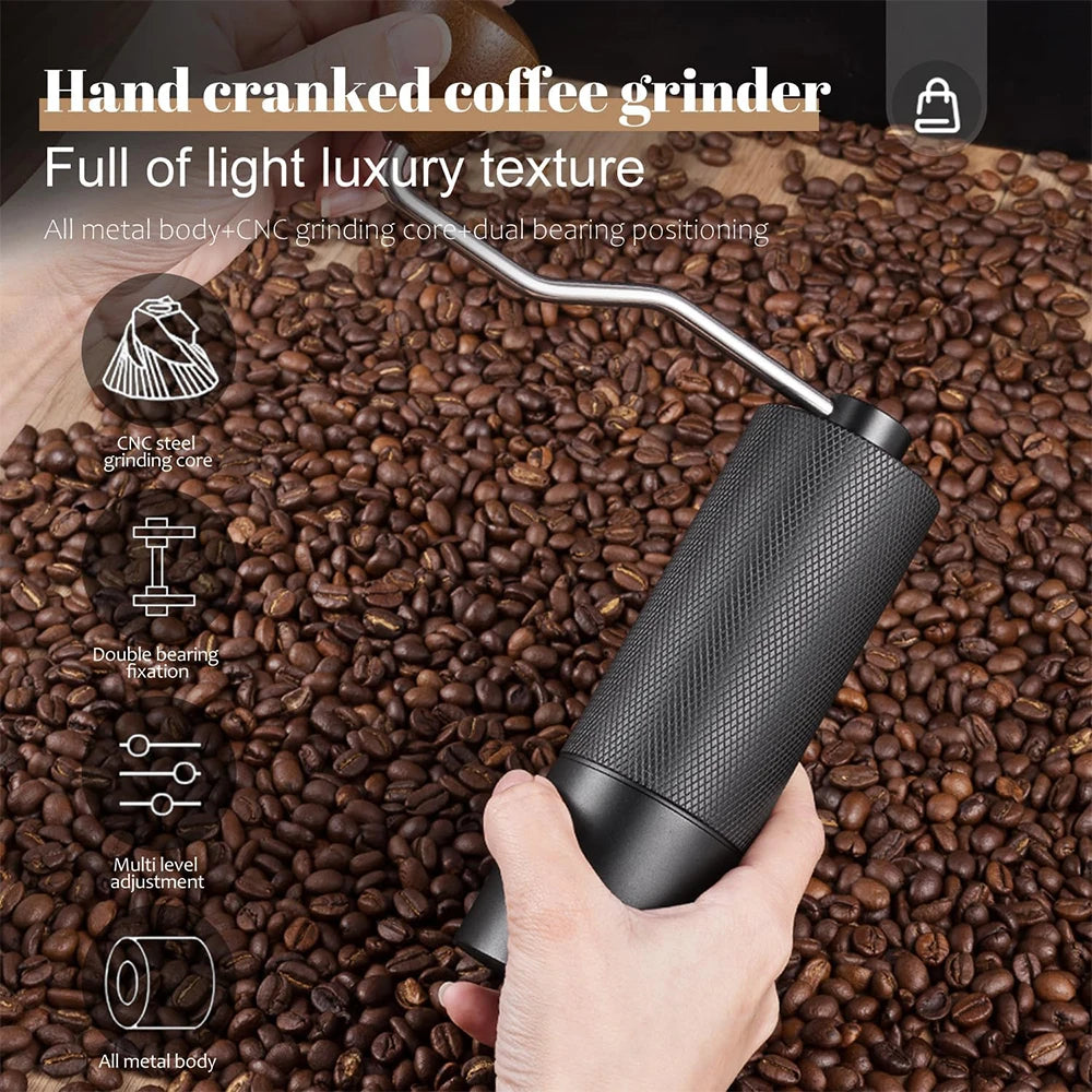 Manual Coffee Grinder Stainless Steel Conical Burr Adjustable Setting High Quality Portable Hand Grinder
