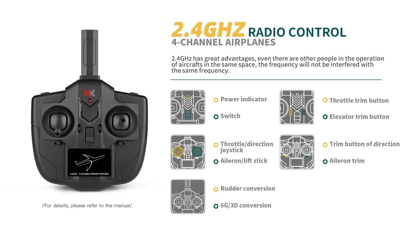 Qidi560 Moore M7 Off-road RC Plane 4CH Brushless Remote Control Airplane Fixed Wing Aircraft Model EPP Foam Toys for Children - AIAZ