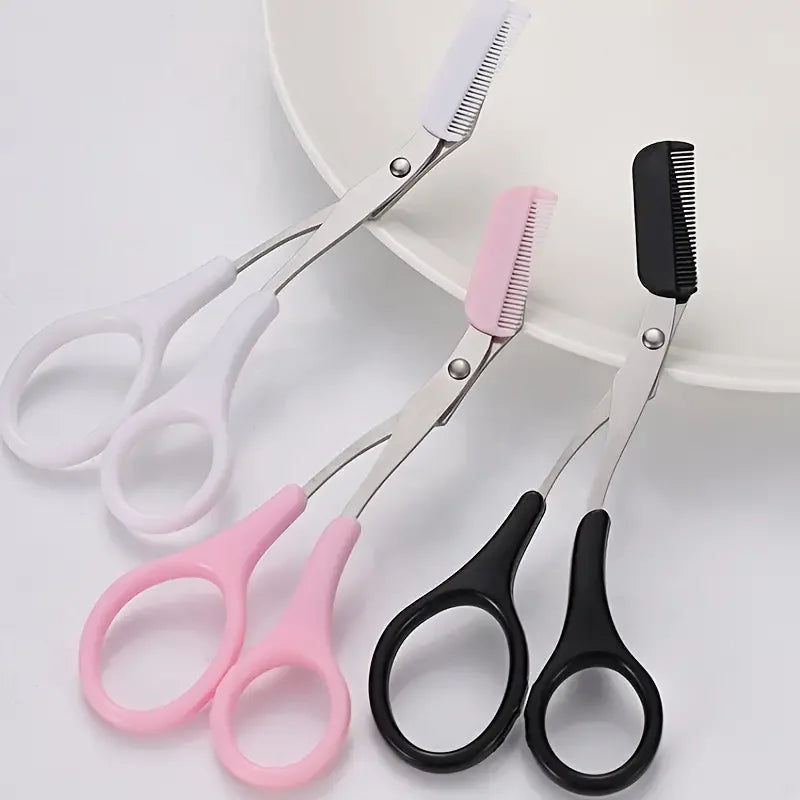 Eyebrow Trimmer Scissor with Comb Facial Eyelash Hair Removal Grooming Shaping Eyebrow Shaver Cosmetic Makeup Accessories New