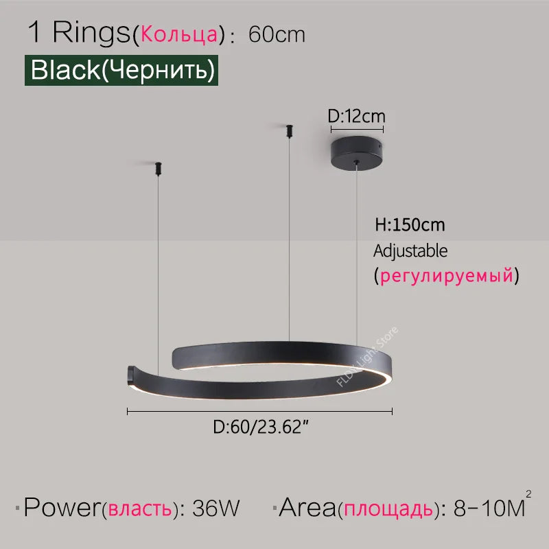 Ceiling chandelier Pendant light Chandeliers for dining room LED Bedroom living room nordic home decor Modern Round ring lamps