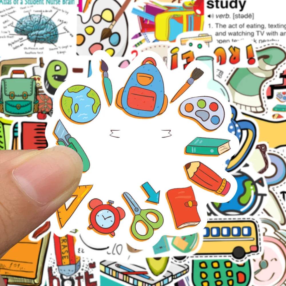 10/30/50Pcs Start of school season supplies stickers For Suitcase Skateboard Laptop Luggage Phone Styling DIY Decal Pegatina - AIAZ