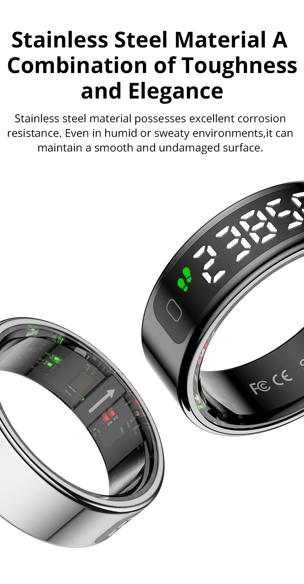 2025 COLMI R12 Smart Ring with Display Screen and Touch, Wireless Charging, Health Manager, 5 ATM Waterproof For Men Women