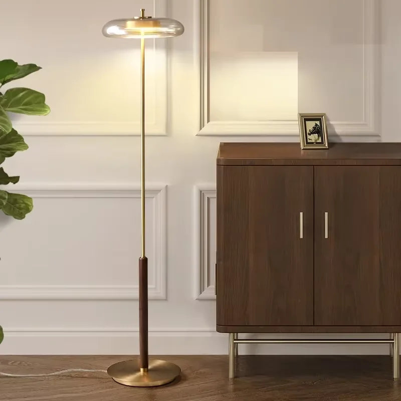 Retro Glass Floor Lamp Luxury Gold Lustre Glass Floor light for Living Room Bedroom bedside Mushroom Metal Art Design Table lamp