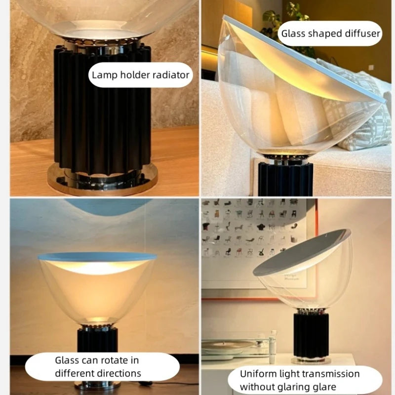 Modern Classic LED Table Light Italian Design Glass Desk Reading Lamps Bedroom Living Room Home Decor Lighting Fixtures