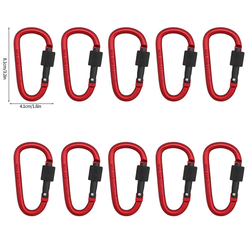 5pcs/set Tactical Carabiners Clips EDC Survival Climbing Carabiners Clip Quickdraw Clip Caribiner Hooks Karabiners Accessories