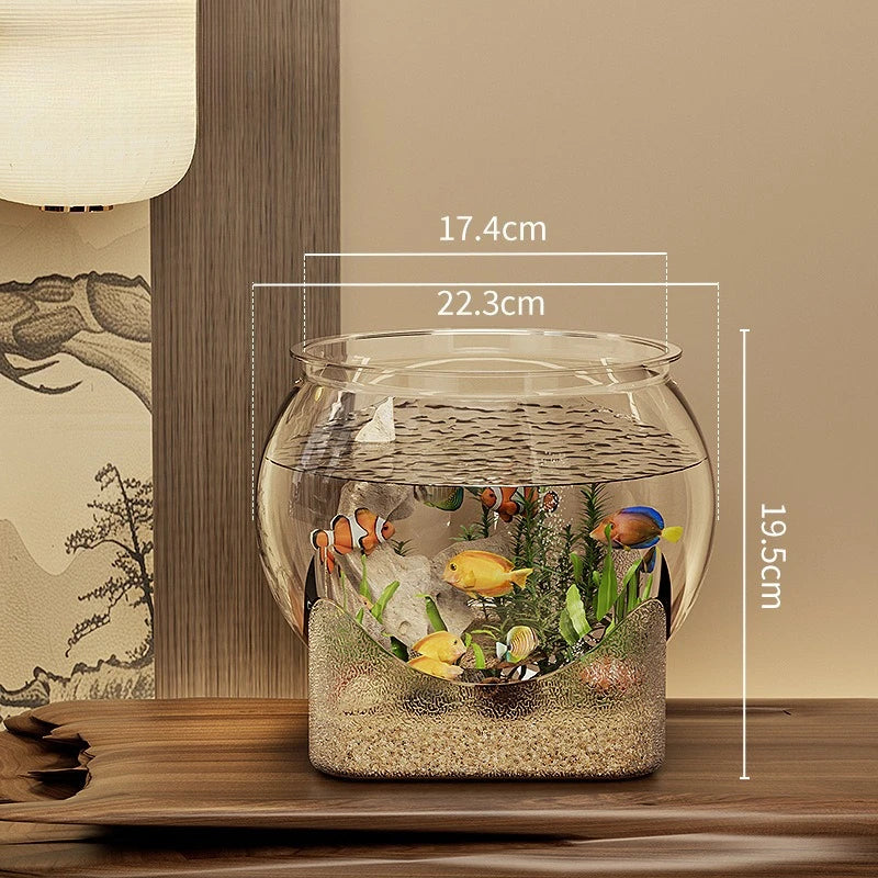 Plastic Sturdy Nicely Betta Fish Bowl Small Aquariums for Small Ornamental Fish and Reptiles High Transparency Glass Good View