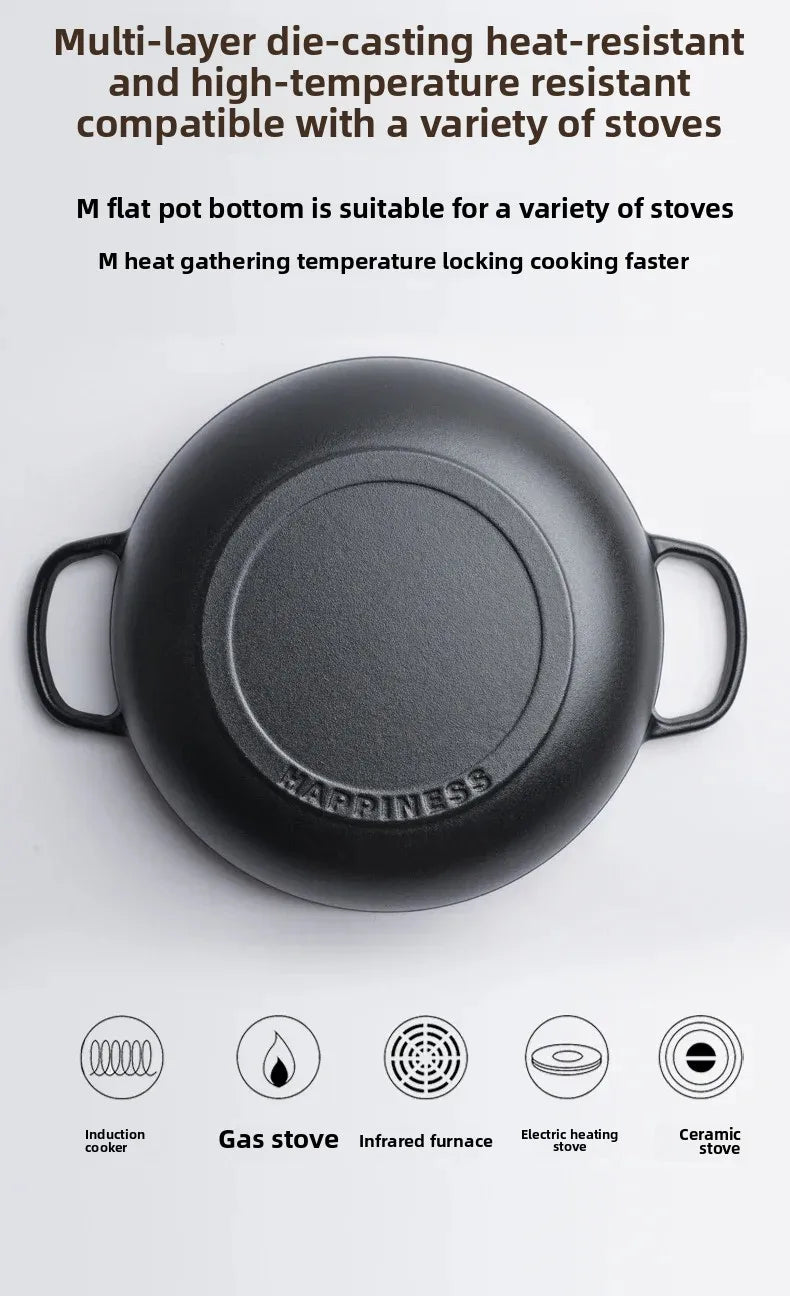 Rushed 30cm Kitchen for Queen's Pot Enamel Cast Iron Multi Functional Non Stick Stewed Pork and Chicken Soup Household Cookware