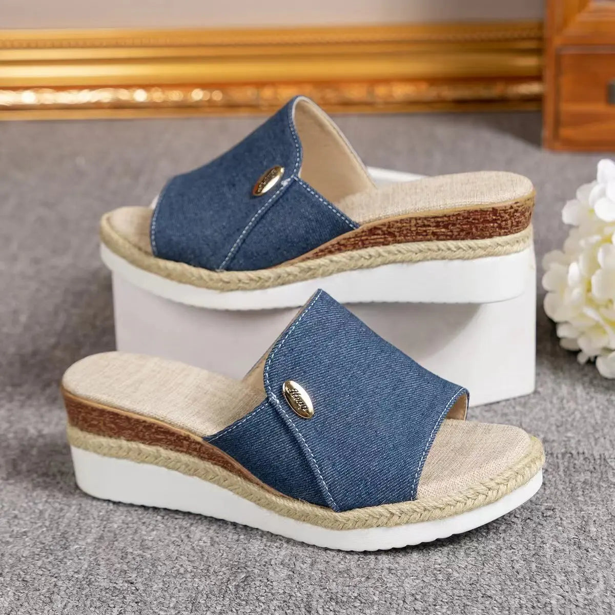 Wedge Heel Slippers Women Summer Shoes Women's Sandals Casual Indoor Outdoor Slipper Sandals for Beach Zapatos Mujer Slippers