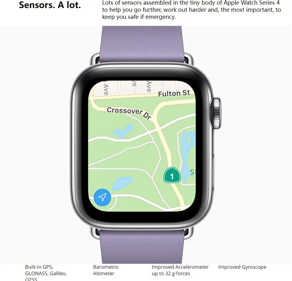100% Original Apple Watch Series 4 Smartwatch 40MM/44MM GPS Aluminum with Sport Band (Renewed)