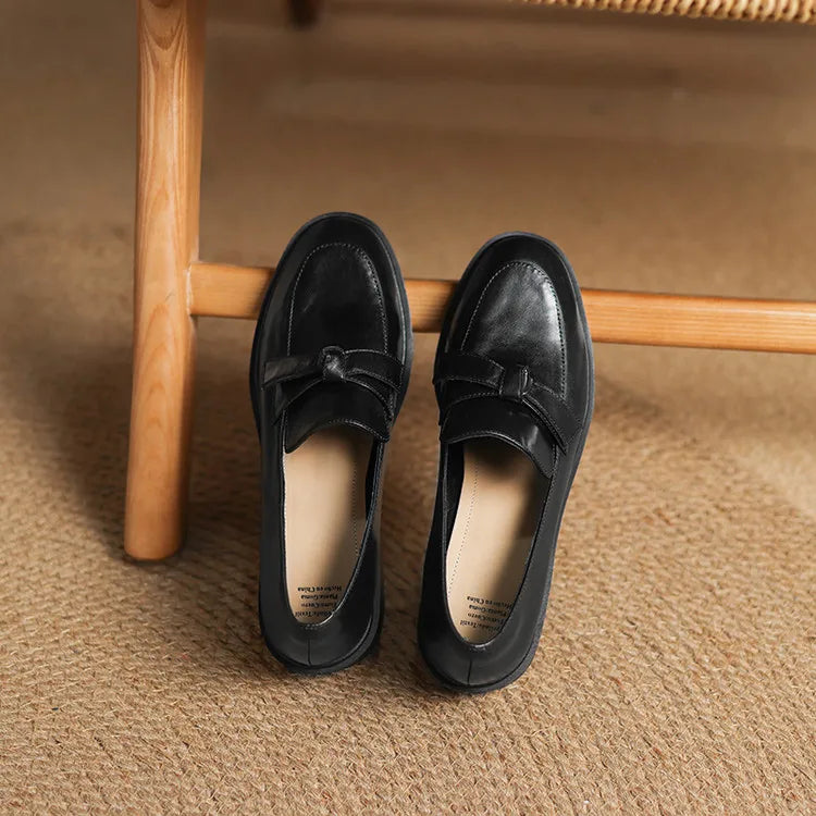 Dress Shoes Women Loafers Cow Leather Sheepskin Rubber Formal Business Suit Ladies 2025 Spring Autumn Handmade