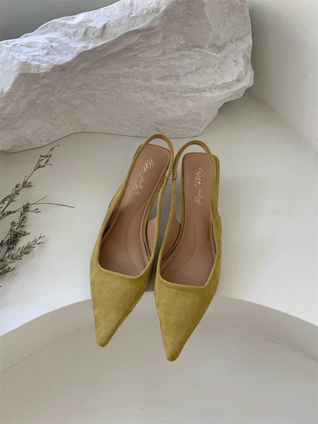 Bailamos Women Sandals Pointed Toe Elegant Low-heel Shoes Summer Fashion Slingback Woman Mules Shoes Pumps Dress Shoes - AIAZ