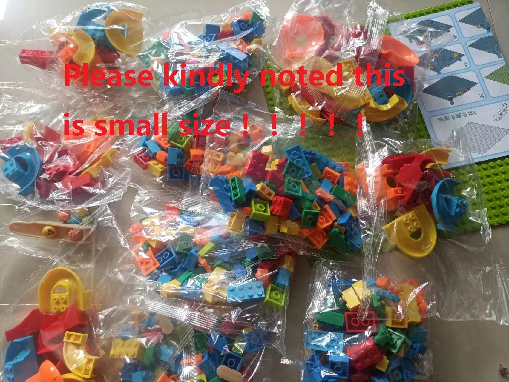 Marble Race Run Block Small Size Building Blocks Maze Ball Funnel Slide Blocks DIY Creative Bricks Assemble Toys Bulk Model Toys - AIAZ