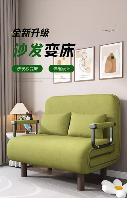 Modern Simple Foldable Sofa Bed Multi-functional Internet Celebrity Living Room Double Push Retractable Sofa Home Furniture