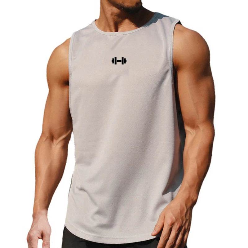 Summer Men's Gym Tank Top Fitness Training Clothing Quick-drying Loose Bodybuilding Sleeveless Shirt Men Fashion Basketball Vest - AIAZ