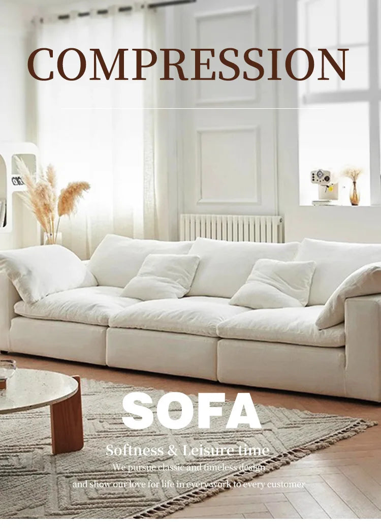 Modern Compression Modular Combination Cloud Fabric Sofa Set Furniture Vacuum Pack Compression Sofa for Boxed Living Room Sofas