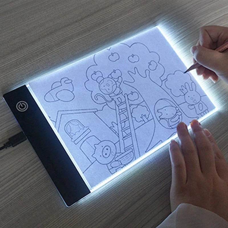 Led Drawing Copy Pad Table Animation Painting Educational Toys 3 Level Dimmable Board Gift Adjustable Light Notepad For Children - AIAZ