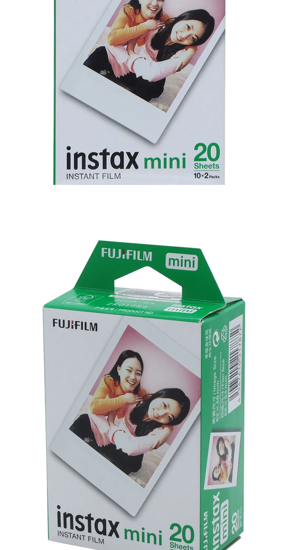 Fujifilm Instax Mini Film White Edge 3 inch Paper for Fuji Instant Film Camera Mini 12 11 9 8 40 70 90 Link 2 EVO 10-100 Sheets