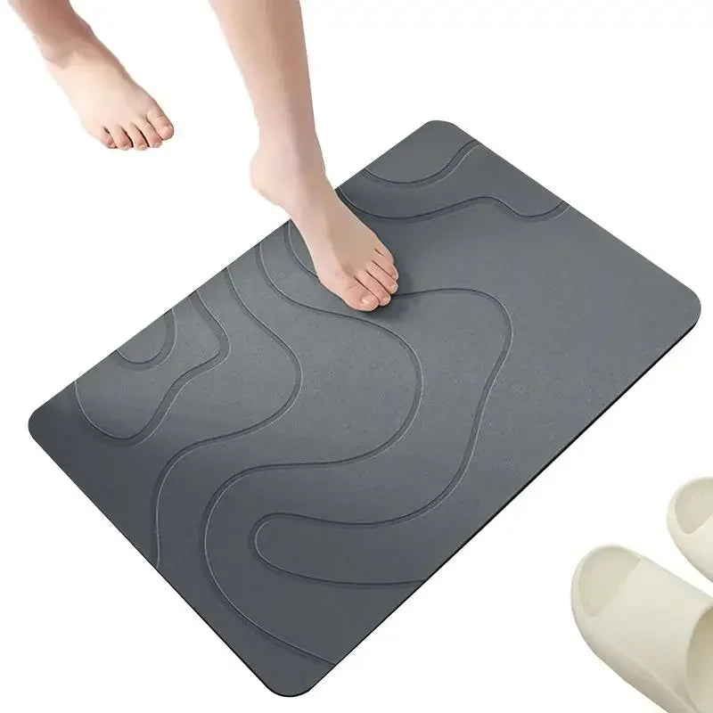 Absorbent Stone Bath Mat Toilet Door Non-slip Mat Entryway Rugs Bathroom Rugs FloorMat Quick Drying Diatomite Stone Shower Mats