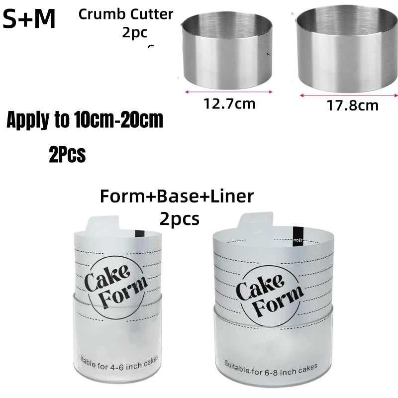 Adjustable Round Cake Ring Mold Retractable Fondant Mousse Cake Ring Acrylic Circle Baking Ring Cake Tools Round Cake Form Kit