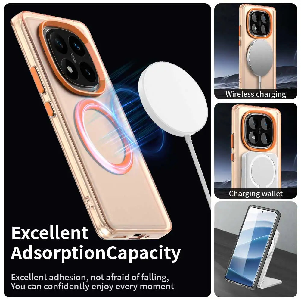 For Xiaomi Redmi Note 14 Pro+ 5G Case Luxury Magnetic Wireless Charge For Magsafe Case for Redmy Note 14 Pro Plus Back Cover