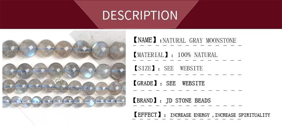 Genuine Nature Blue Light Labradorite Larvikite Gray Moonstone Beads Round Gemstone For Jewelry Making Diy Bracelet Accessories