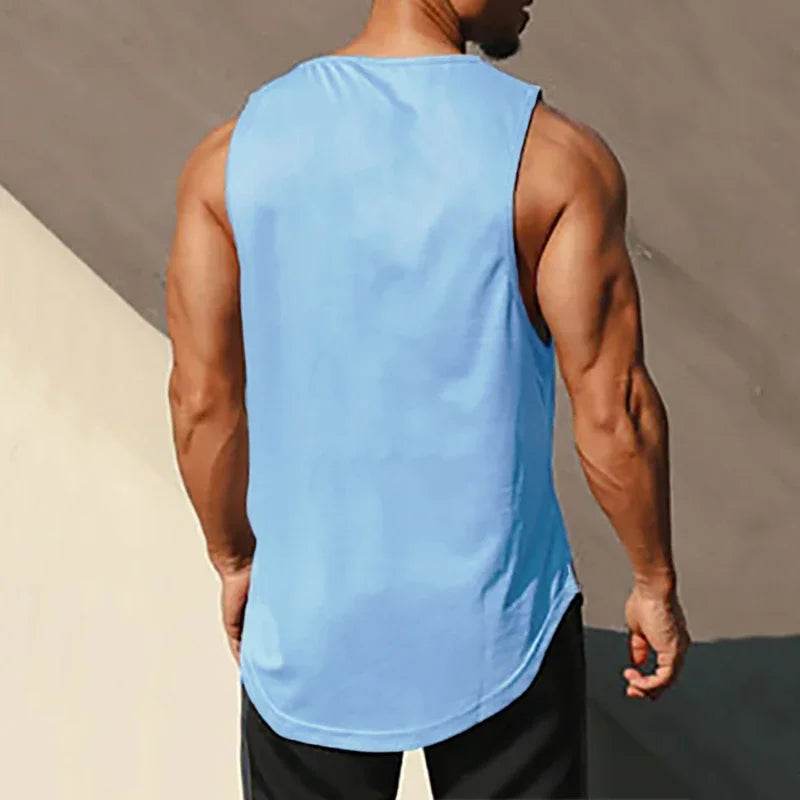 Men's Clothing Bodybuilding Gym T-shirts for Men Basketball Man Sleeveless Shirt T-shirt Vest Summer Clothes Tops Tees - AIAZ