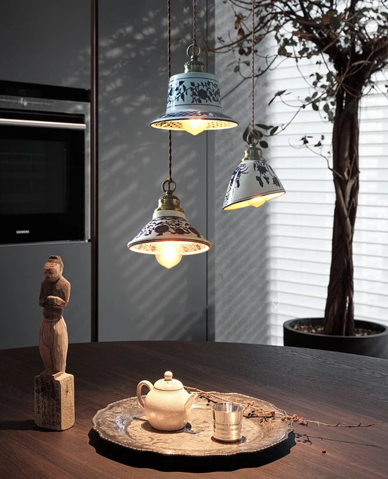 IWHD Modern Simple Ceramic LED Pendant Lamp Home Indoor Decor Lighting Bedroom Restaurant Dinning Living Room Lights Hanglamp