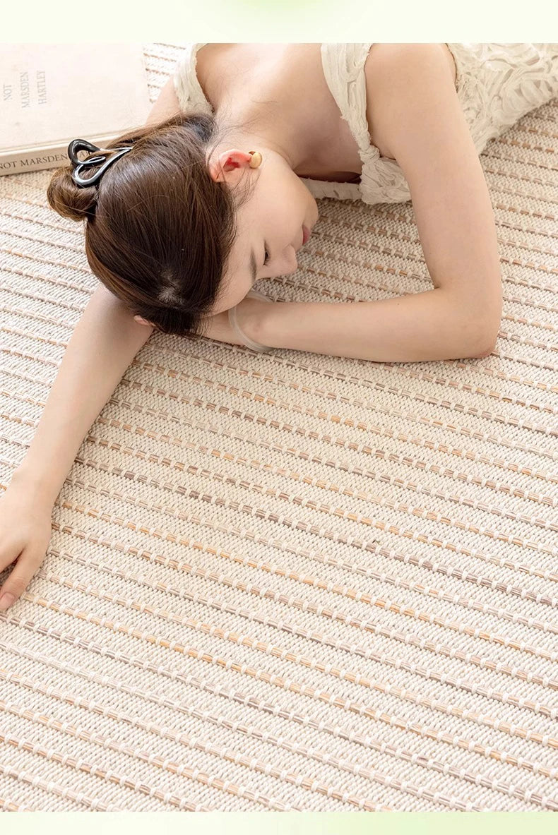100% Cotton Carpet Living Room No Glue Health Kid Room Carpet Crawling Play Mat Minimalism Modern Bedroom Cloakroom Rugs Carpet