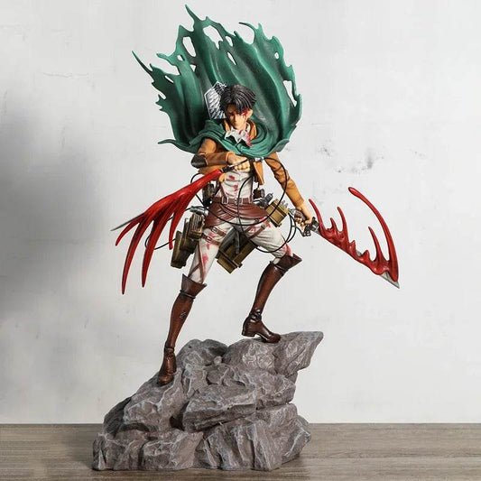Levi Figure Mikasa Ackerman Eren Jaeger Figurine Anime Model Doll Toy 36cm - AIAZ