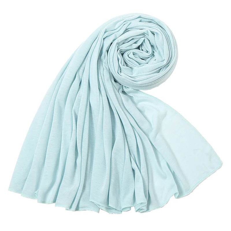 Hot Muslim Fashion Woman Soft Hijabs Scarf Shawl Plain Cotton Jersey Scarves Turban Women Long Shawls Head Wrap Headband Abaya - AIAZ