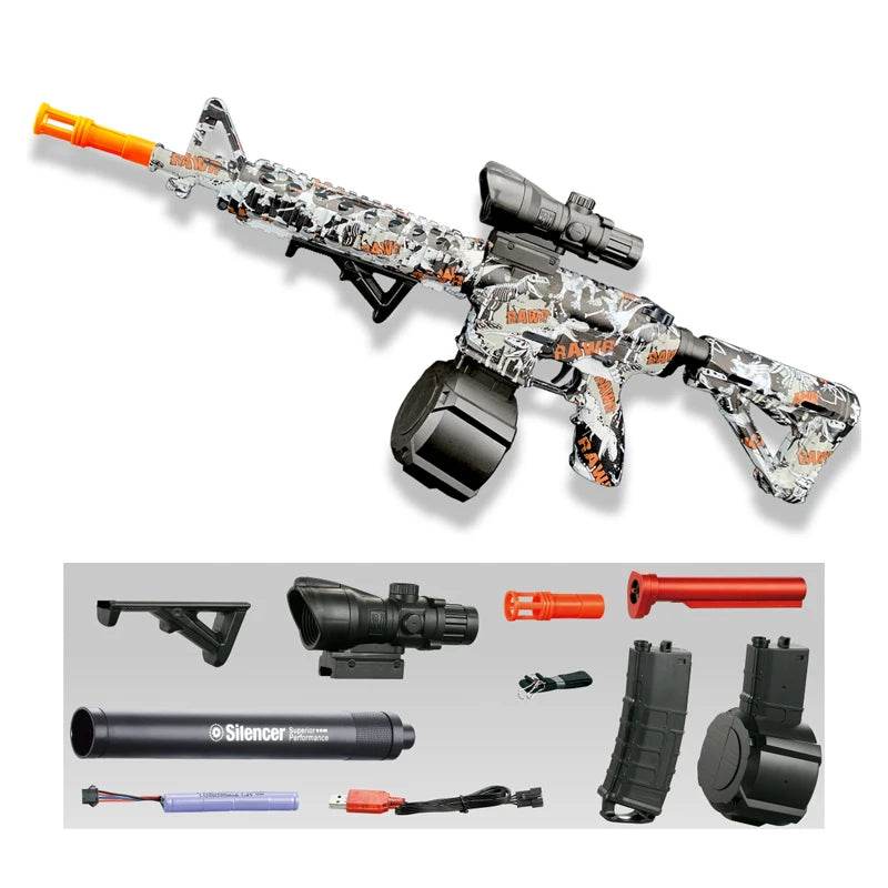 M416 Gun Toy Outdoor Electric Blaster Shooting Sport Gel Bullet Shoot Summer Water Ball Toys For Interactive Parent Child Game - AIAZ