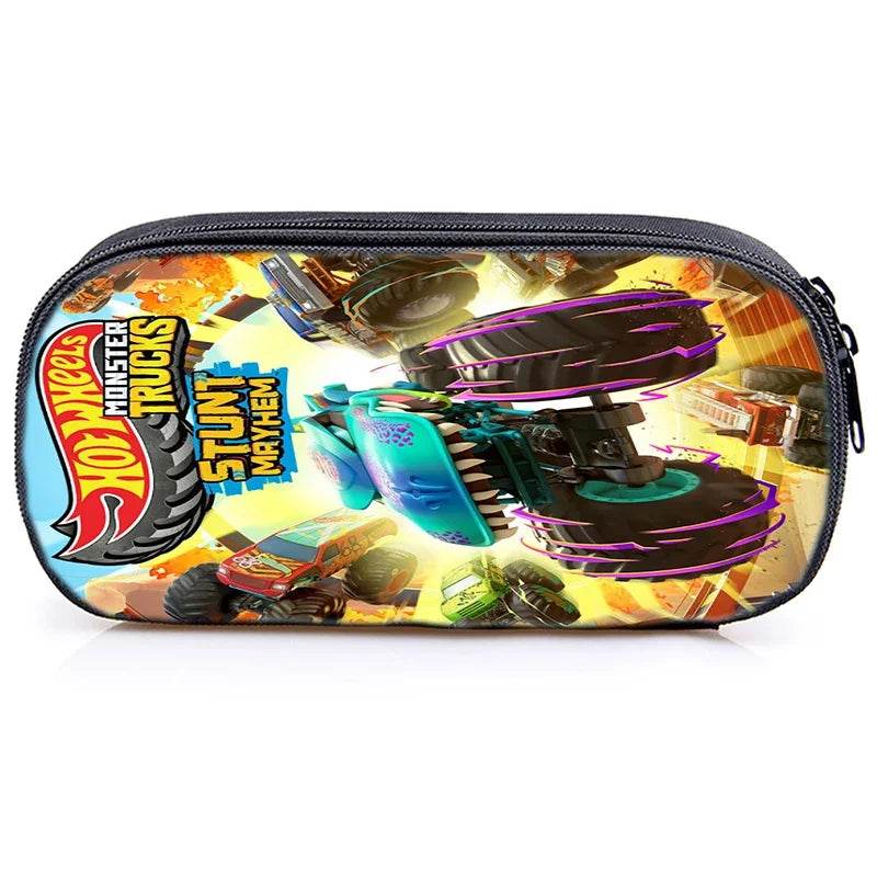 Hot Wheels Let's Race Print Backpack 3pcs Set Boys Girl Child School Bookbag Large Capacity Student Backpack Back to School Gift - AIAZ