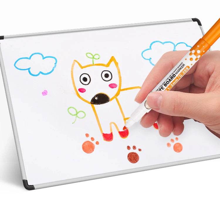 1 Set School Classroom Supplies Magnetic Erasable Whiteboard Pens Markers Dry Eraser Pages Children's Drawing Pen Board Markers - AIAZ