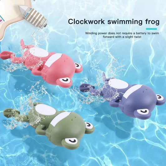Baby Shower Clockwork Cute Animal Swimming Frog When Baby Bath In Bathroom Baby Water Toy Kids Clockwork Bath Toys Bathroom Toys - AIAZ