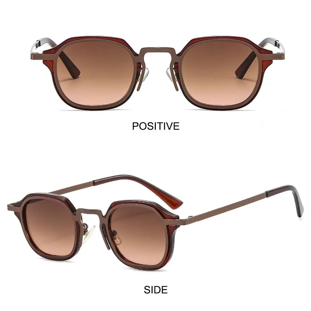 Punk Shades Vintage Trendy Driving Sun Glasses UV400 Protection Small Square Sunglasses for Women & Men