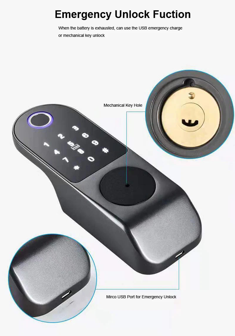 Security Home Gate Door Keys Entry RFID Card Code Password Tuya Wifi TTlock Smart Door Lock Digital Double Side Fingerprint Lock