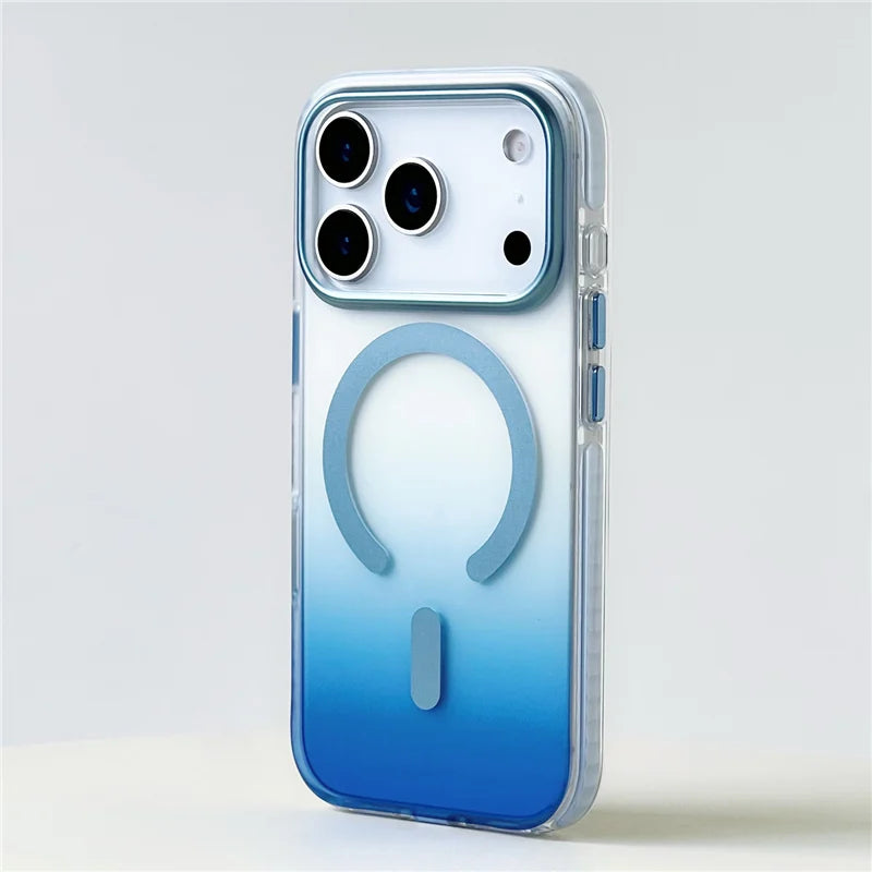 Gradient Color Matte Shockproof Magsafe Case For iPhone 17 Air 16Pro 17Pro Max Hybrid Wireless Charge Magnetic Hard Back Cover