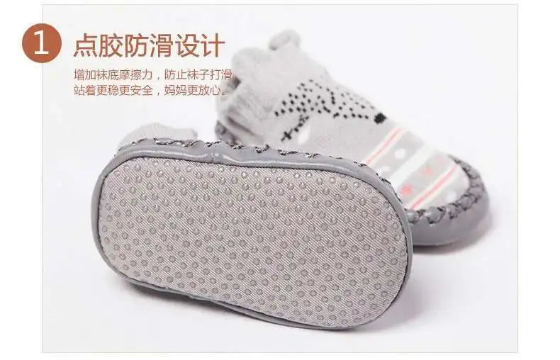 1 Pair Fashion Cute Baby Socks With Rubber Soles Infant Spring Autumn Winter Children Floor Socks Shoes Anti Slip Soft Sole Sock