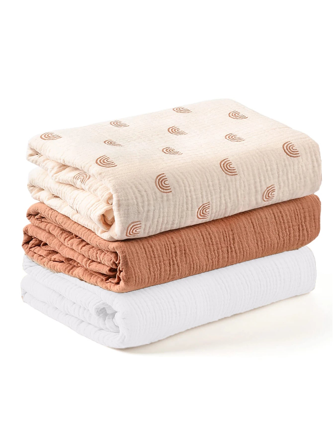 3PCS/set Soft Breathable Newborn Baby Receiving Blanket Muslin Swaddle Blankets