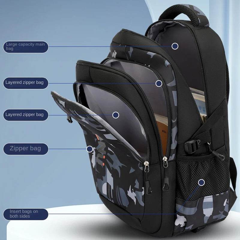 School Rolling backpack bag School Bags with wheels Student wheeled Backpacks for boys Children School Trolley Bag Waterproof - AIAZ