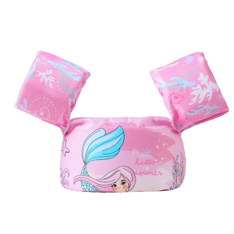 Baby Float Cartoon Arm Sleeve Swimsuit Foam Safety Adjustable Life Jacket Swimming Training Floating Pool Float Swimming Ring