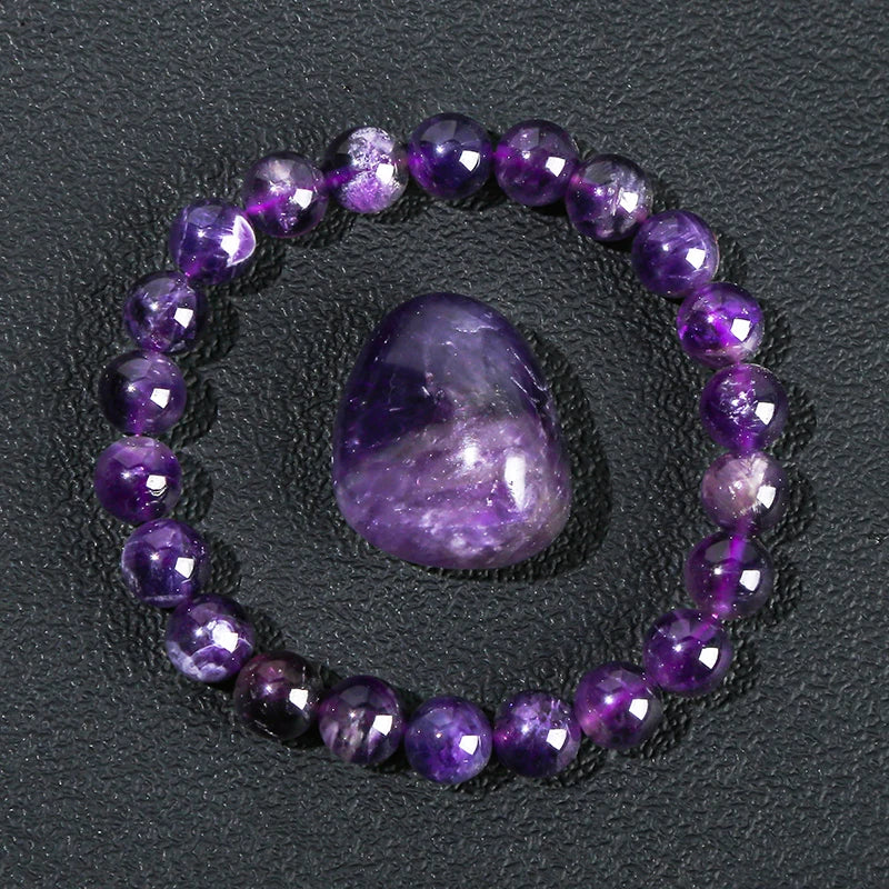 JD Natural Stone Lapis Lazuli Rock Quartz Amethyst Beads Bracelet for Women Men Reiki Healing Strand Bracelet Energy Jewelry